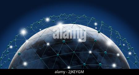 Abstract polygon 3d render world map isolated on white background Stock ...