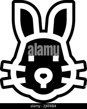 rabbit icon black vector illustration. Stock Vector