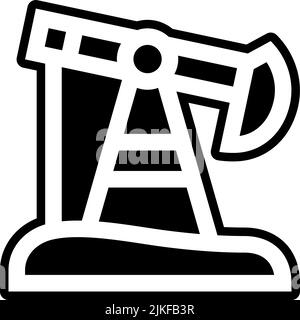 pumpjack icon black vector illustration. Stock Vector