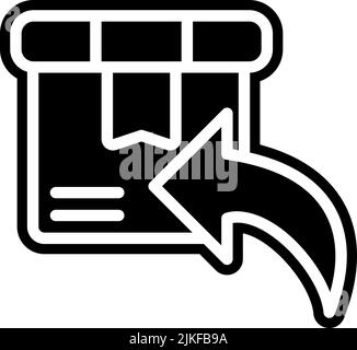 return icon black vector illustration. Stock Vector