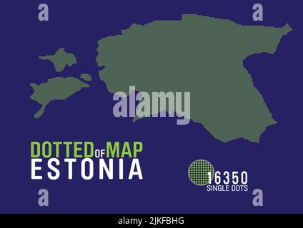 a dotted map of estonia Stock Vector