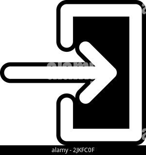 log in icon black vector illustration. Stock Vector