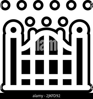 gate icon black vector illustration. Stock Vector
