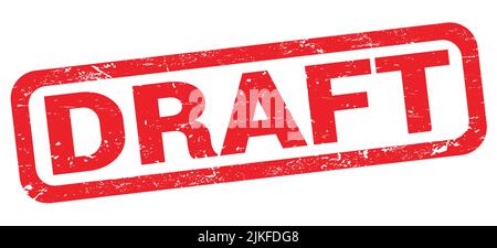 DRAFT text written on red rectangle stamp sign. Stock Photo