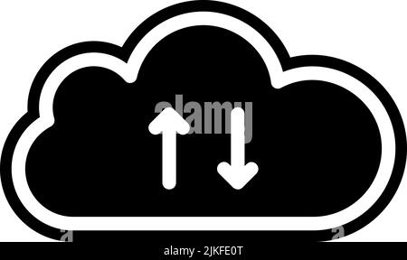 cloud icon black vector illustration. Stock Vector