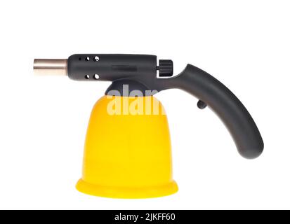 Manual gas burner on a white background. Stock Photo