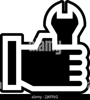 hand tool icon black vector illustration. Stock Vector