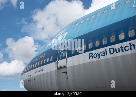 Lelystad, Netherlands. July 2022. The nose section of Boeing 747. High quality photo. Close up. Stock Photo