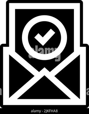 email icon black vector illustration. Stock Vector