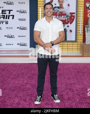 Los Angeles, USA. 01st Aug, 2022. Joseph Baena arrives at the BULLET TRAIN Los Angeles Premiere held at the Regency Village Theater in Westwood, CA on Monday, ?August 1, 2022. (Photo By Sthanlee B. Mirador/Sipa USA) Credit: Sipa USA/Alamy Live News Stock Photo