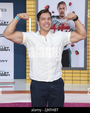 Los Angeles, USA. 01st Aug, 2022. Joseph Baena arrives at the BULLET TRAIN Los Angeles Premiere held at the Regency Village Theater in Westwood, CA on Monday, ?August 1, 2022. (Photo By Sthanlee B. Mirador/Sipa USA) Credit: Sipa USA/Alamy Live News Stock Photo