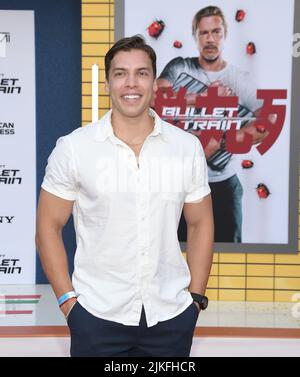 Los Angeles, USA. 01st Aug, 2022. Joseph Baena arrives at the BULLET TRAIN Los Angeles Premiere held at the Regency Village Theater in Westwood, CA on Monday, ?August 1, 2022. (Photo By Sthanlee B. Mirador/Sipa USA) Credit: Sipa USA/Alamy Live News Stock Photo