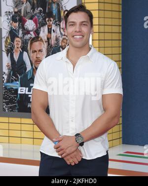 Los Angeles, USA. 01st Aug, 2022. Joseph Baena arrives at the BULLET TRAIN Los Angeles Premiere held at the Regency Village Theater in Westwood, CA on Monday, ?August 1, 2022. (Photo By Sthanlee B. Mirador/Sipa USA) Credit: Sipa USA/Alamy Live News Stock Photo