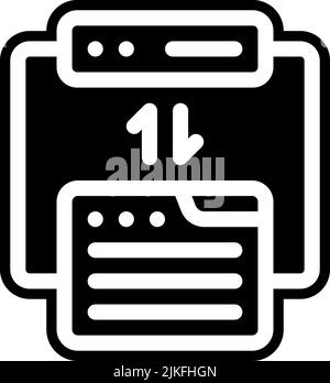 web hosting icon black vector illustration. Stock Vector