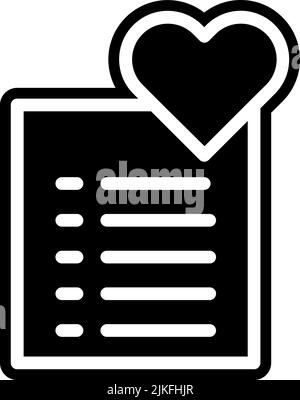 wish list icon black vector illustration. Stock Vector