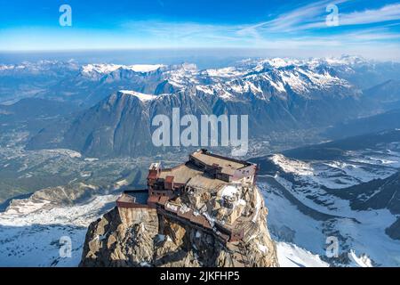 Mont Blanc aerial view from the top of Aiguille du Midi, France Stock Photo