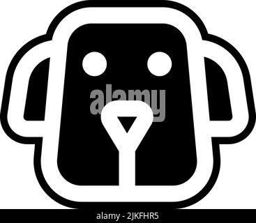 dog icon black vector illustration. Stock Vector