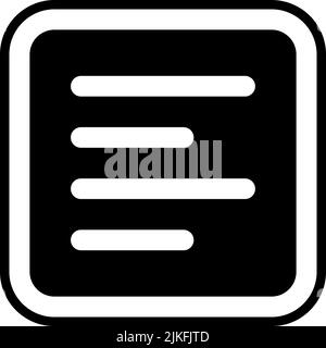 left align icon black vector illustration. Stock Vector