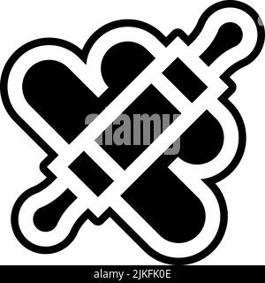 knead icon black vector illustration. Stock Vector