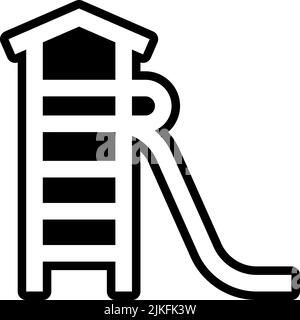 slide icon black vector illustration. Stock Vector