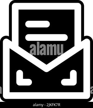 email icon black vector illustration. Stock Vector