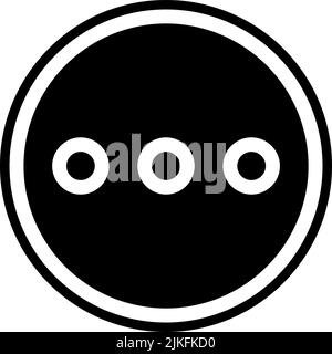 ellipsis icon black vector illustration. Stock Vector