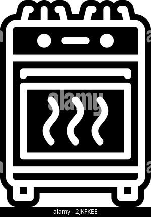 stove icon black vector illustration. Stock Vector