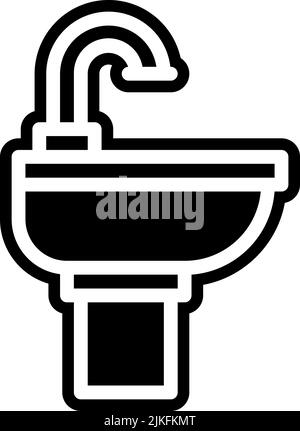 sink icon black vector illustration. Stock Vector