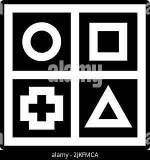 geometric shapes icon black vector illustration. Stock Vector
