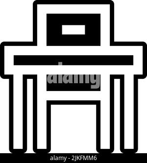school desk icon black vector illustration. Stock Vector