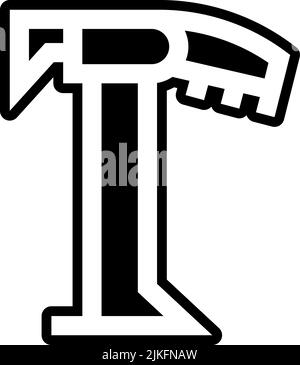 ice ax icon black vector illustration. Stock Vector