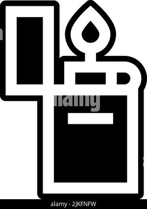 lighter icon black vector illustration. Stock Vector