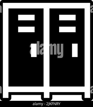 lockers icon black vector illustration. Stock Vector