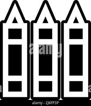 color pencils icon black vector illustration. Stock Vector
