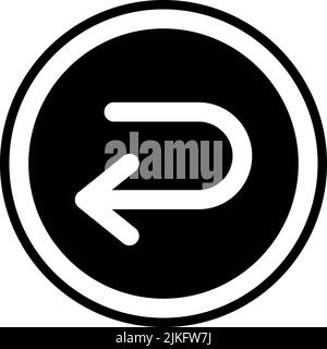 back icon black vector illustration. Stock Vector