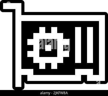 gpu icon black vector illustration. Stock Vector