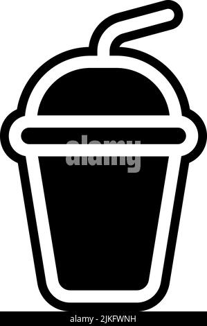 softdrinks icon black vector illustration. Stock Vector