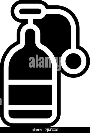 cylinder icon black vector illustration. Stock Vector