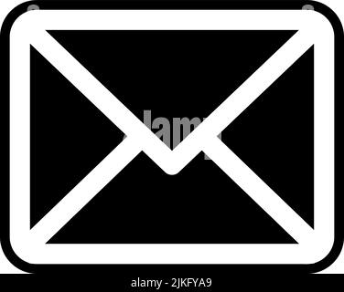 email icon black vector illustration. Stock Vector