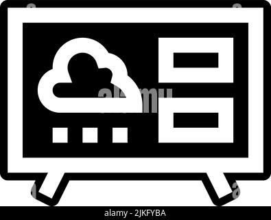 weather forecast icon black vector illustration. Stock Vector