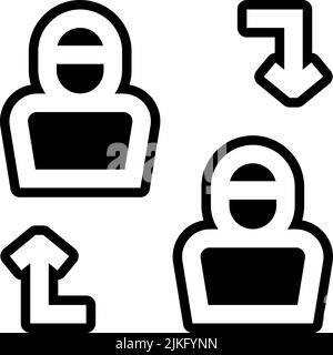 change icon black vector illustration. Stock Vector