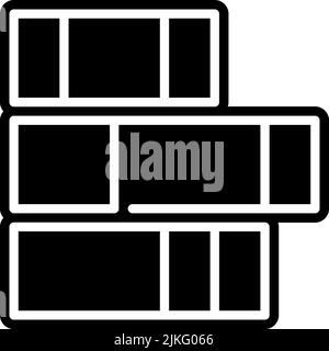 stacked icon black vector illustration. Stock Vector