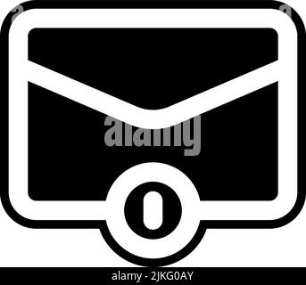 email icon black vector illustration. Stock Vector