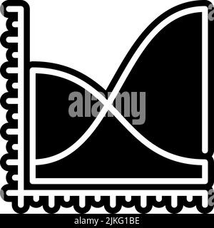 spline chart icon black vector illustration. Stock Vector