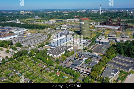 23.05.2022, Germany, North Rhine-Westphalia, Dortmund - Phoenix West. After the closure of the old Hoesch blast furnace plant in 1998, the site was re Stock Photo