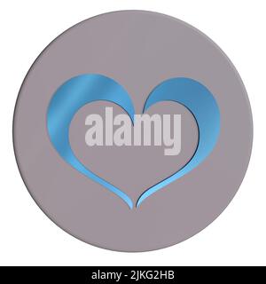 graphic design logo healthy heart concept part of a healthy lifestyle concept heart figure isolated white background Stock Photo