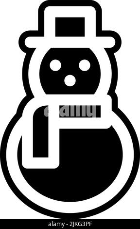 snowman icon black vector illustration. Stock Vector