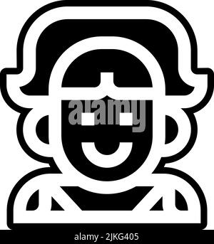 cheerleader icon black vector illustration. Stock Vector