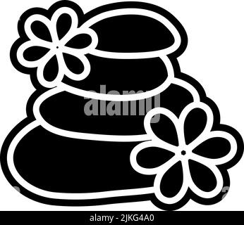 hot stones icon black vector illustration. Stock Vector
