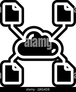 cloud icon black vector illustration. Stock Vector